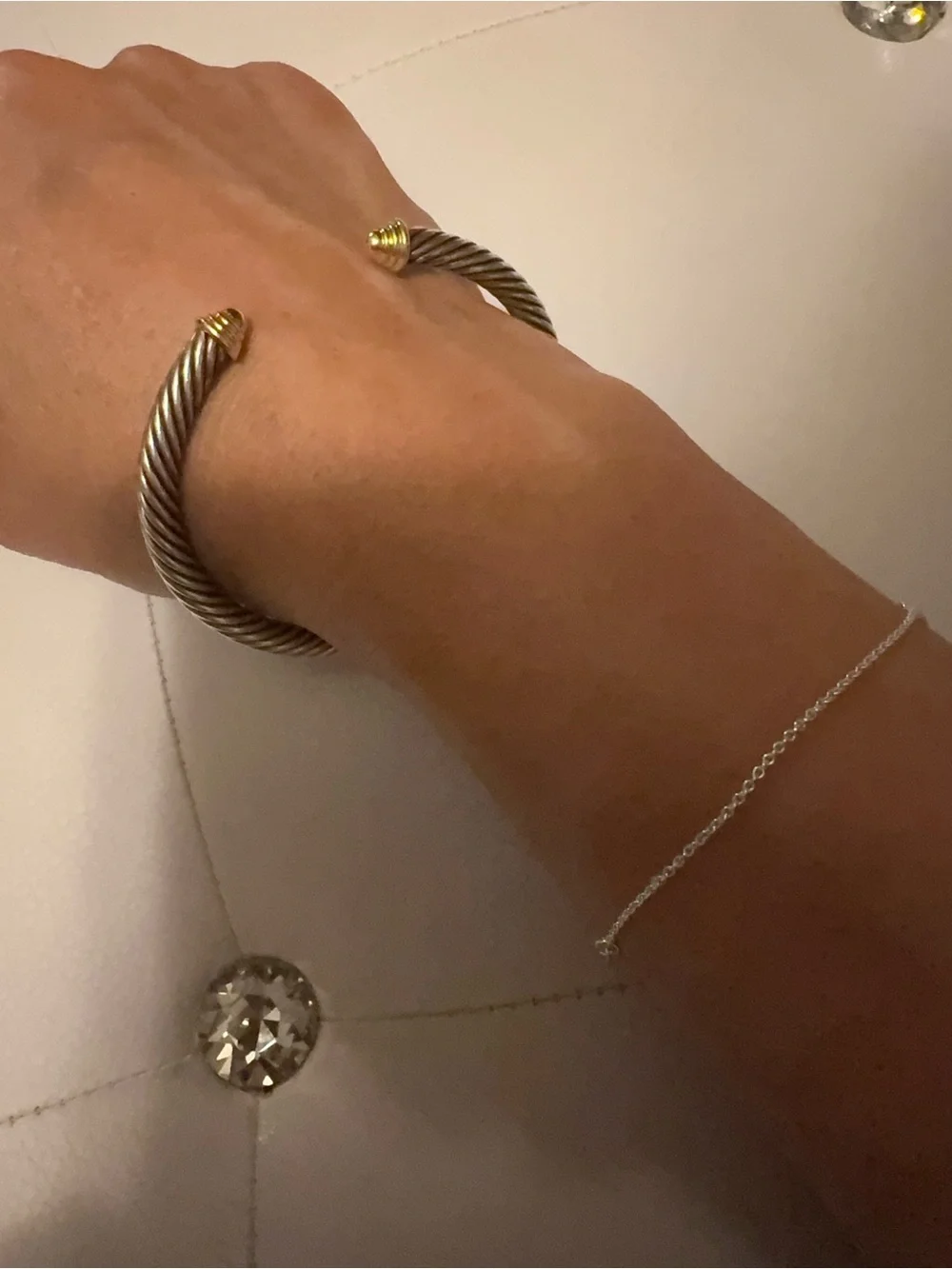 David Yurman Classic Cable Bracelet, 925, 14K